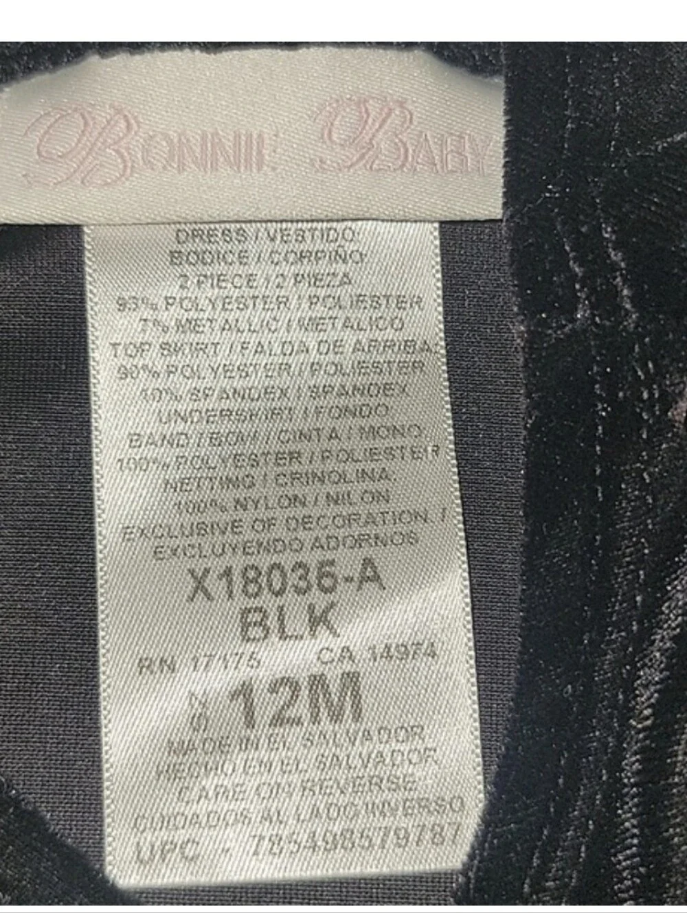 Adorable Bonnie Baby Formal 2 Pc Dress  Black Pink Silver Sz 12 Mos